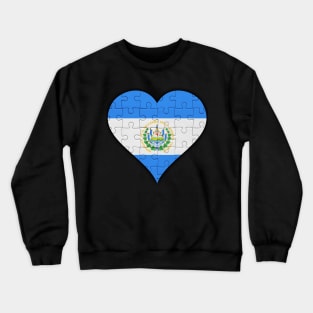 Salvadoran Jigsaw Puzzle Heart Design - Gift for Salvadoran With El Salvador Roots Crewneck Sweatshirt